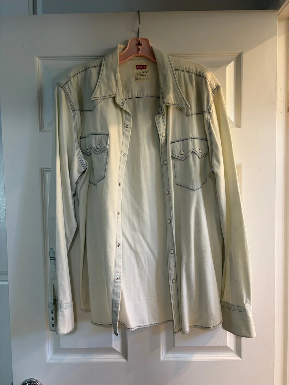 Levi's Men’s Light Cream Western Snap Shirt
